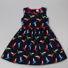 C52051: Girls All Over Print, Lined Dress (3-8 Years)